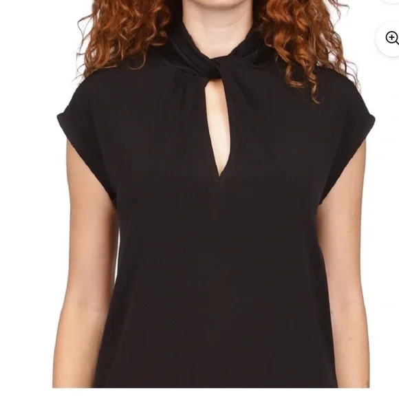 Michael Kors Women's Twisted Neck Sleeveless Top Black - Picture 2 of 7